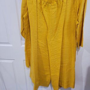 100% Linen 2-pc pantsuit size 1x tiered front top Asymmetrical